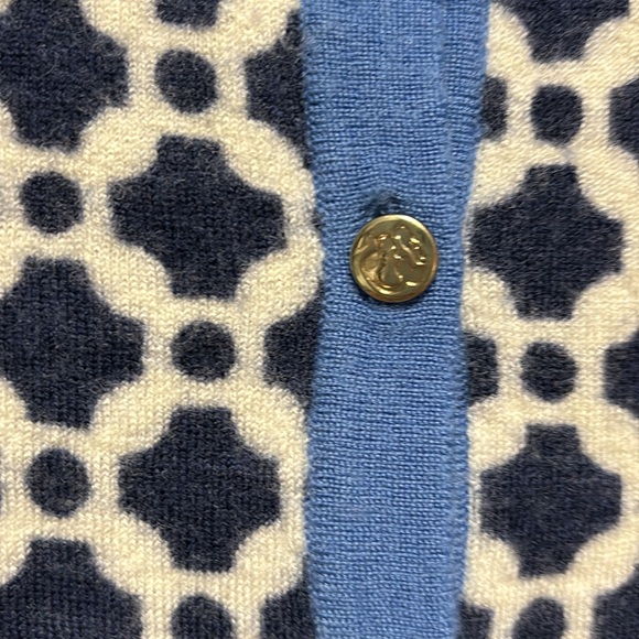 Spartina 449 sweater, size S, merino wool, lightweight, navy blue & cream color - Picture 3 of 7